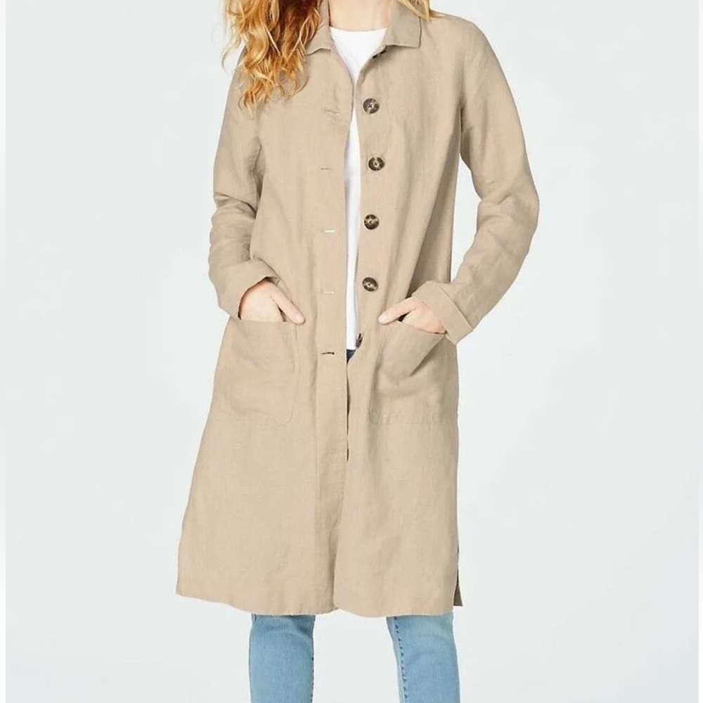 J.Jill Love Linen Flax Long Coat Jacket